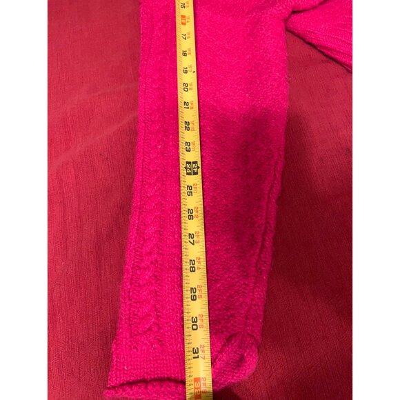 PILCRO Pink Cable Knit Sweater XL Chunky Mock Neck Oversized Cozy Boho Fall Wint - Picture 6 of 12